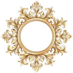 golden frame frame traditional tattoo style on white background