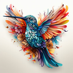Obraz premium Watercolor Hummingbird vector, clipart Illustration, Generative Ai