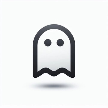Simple black ghost icon on white
