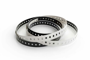 blank white film strip isolated on white background cinema and movie concept 3d rendering