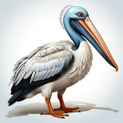 Watercolor Pelican vector, clipart Illustration, Generative Ai