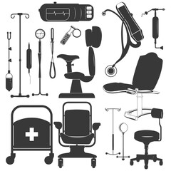 Silhouette medical equipment black color only