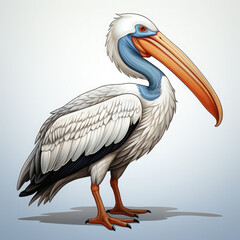 Fototapeta premium Watercolor Pelican vector, clipart Illustration, Generative Ai