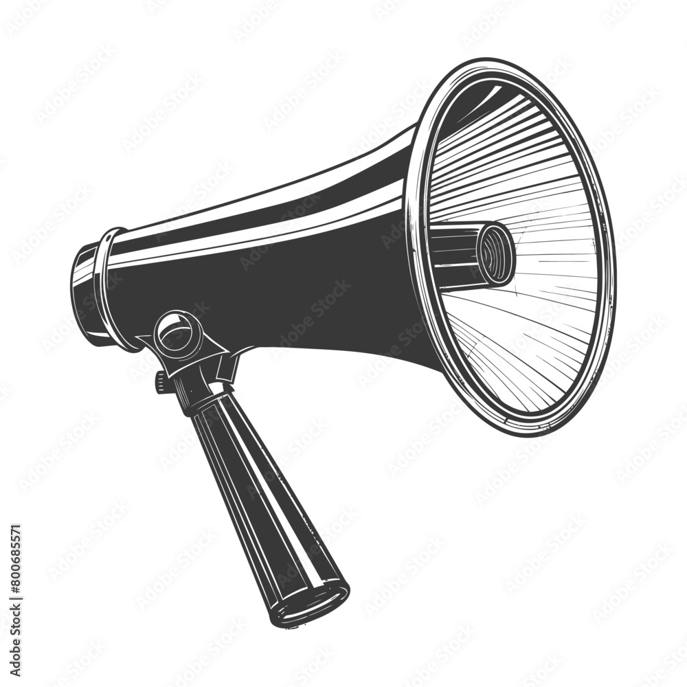 Wall mural silhouette megaphone announcement black color only