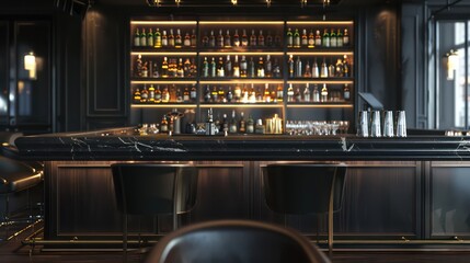 mahogany bar design in a sleek wooden elegance and refined ambiance
