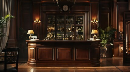 mahogany bar design in a sleek wooden elegance and refined ambiance