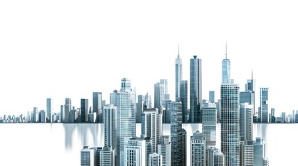 urban skyline and modern cityscape towering skyscrapers