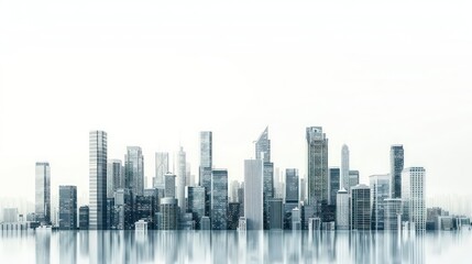 Obraz premium urban skyline and modern cityscape towering skyscrapers