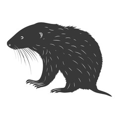 Fototapeta premium Silhouette mole animal black color only full body 