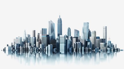 Obraz premium urban skyline and modern cityscape towering skyscrapers