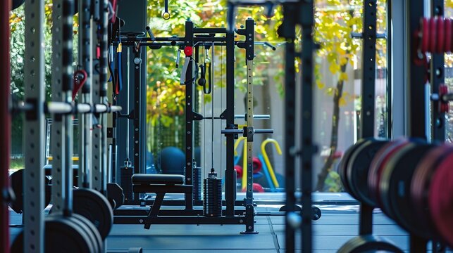 Photo of a strength training session with modern equipment, perfect for attracting clients to a fitness center