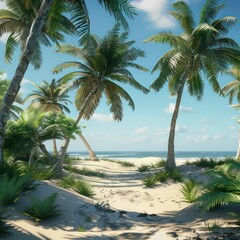 tropical beach on a summer day