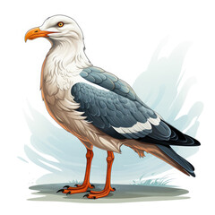 Obraz premium Watercolor Seagull vector, clipart Illustration, Generative Ai