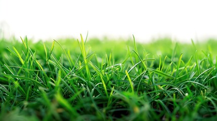 Lush grass under bright sky, vibrant backdrop, natural scenery energized.