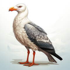 Obraz premium Watercolor Seagull vector, clipart Illustration, Generative Ai