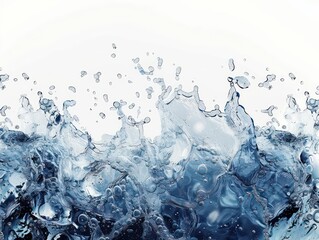 water and air bubbles over white background