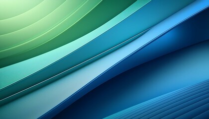 Obraz premium Smooth gradients in a minimalist geometric layout, shades of blue and green, clean