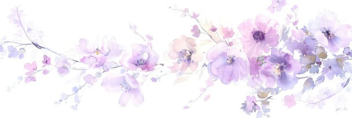 wedding corner sequence of flowers without stems, watercolour painting