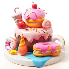 illustration of colorful donut dessert