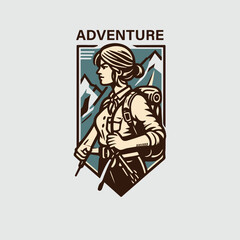 woman with backpack on adventure