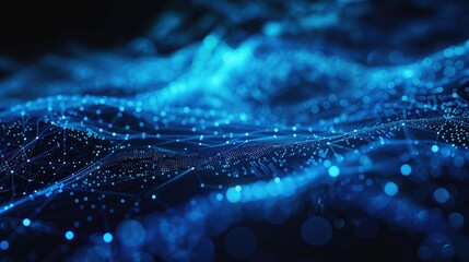 futuristic blue network visualization