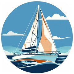 sailboat illustration with a blue-sky background