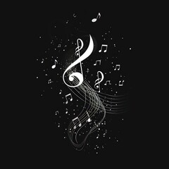 monochromatic music illustration