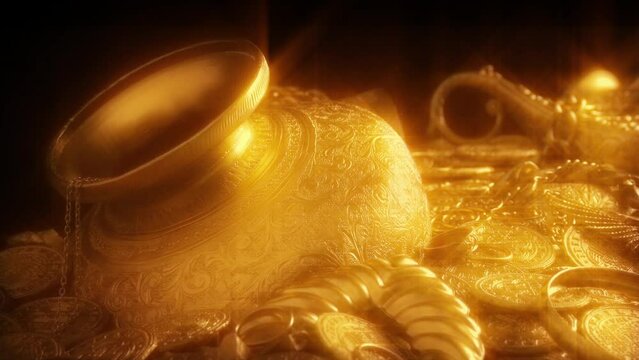 Gold Treasure Pile Fantasy Scene
