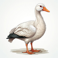 Obraz premium Watercolor Goose vector, clipart Illustration, Generative Ai