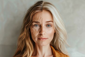 Fototapeta premium Mature age health and skincare strategies evolve with aging management, lifestyle adaptations, and anti-aging treatments.