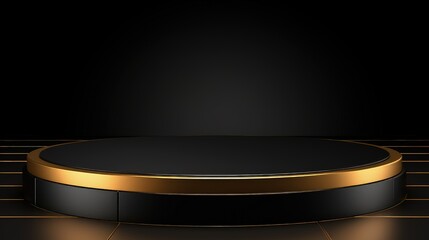 modern stage design in black with golden halo