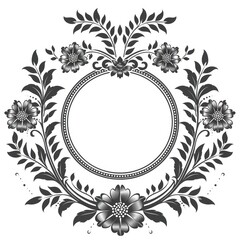 black classic elegant circular logo on white background