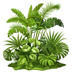 tropical foliage on a white background