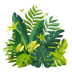 tropical foliage on a white background