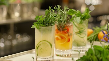 A mocktail mixology class where participants learn to create sophisticated nonalcoholic drinks using fresh herbs homemade syrups and unique garnishes.
