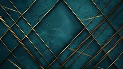 luxurious blue and golden geometric lines