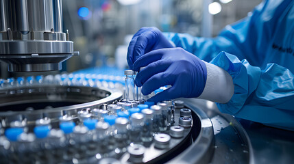Pharmaceutical Technician in Sterile Lab Conducting Quality Control in Drug Production