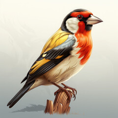 Watercolor Finch vector, clipart Illustration, Generative Ai