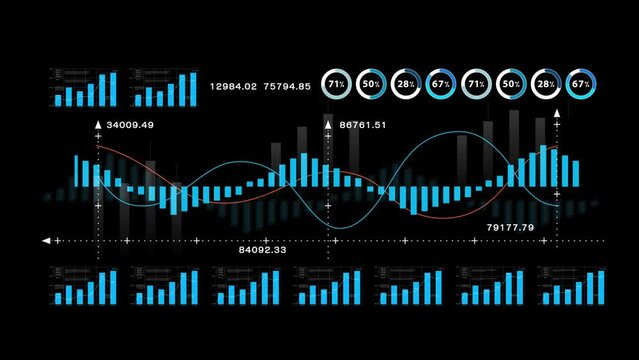 Business futuristic hologram element, ideal for business, industry, and beyond, perfect for presentations and advertising. 4K video for mobile devise 
