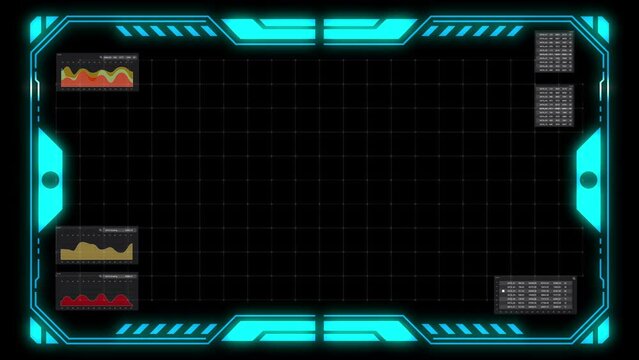A futuristic HUD frame, ideal for business, industry, and beyond, perfect for presentations and advertising. 4K video for mobile devise 