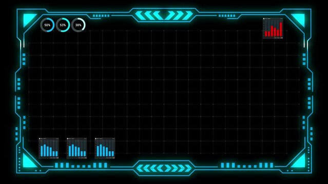 A futuristic HUD frame, ideal for business, industry, and beyond, perfect for presentations and advertising. 4K video for mobile devise 