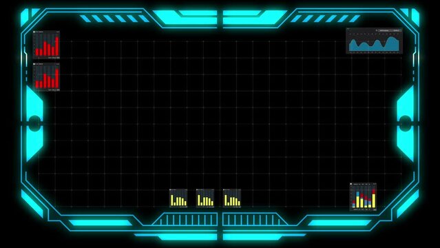 A futuristic HUD frame, ideal for business, industry, and beyond, perfect for presentations and advertising. 4K video for mobile devise 