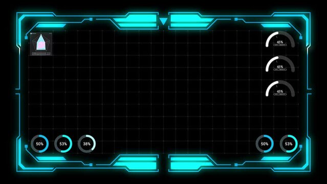 A futuristic HUD frame, ideal for business, industry, and beyond, perfect for presentations and advertising. 4K video for mobile devise