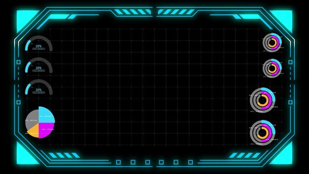 A futuristic HUD frame, ideal for business, industry, and beyond, perfect for presentations and advertising. 4K video for mobile devise