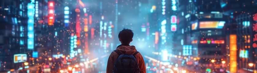 Tropical Paradise Island with Waterfall in Nature Park Generative AI   