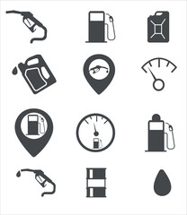 Gas icon set, Gas, oil pump icon set vector illustration