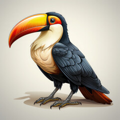 Fototapeta premium Watercolor Toucan vector, clipart Illustration, Generative Ai