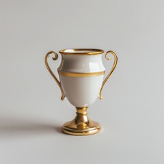 Fototapeta na wymiar trophy golden cup, in white background