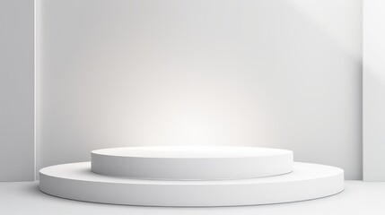 modern white display podium for products