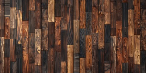 A wooden wall with many wooden boards
